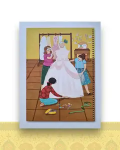 دفتر آ۴/ آلبوم ۱۸*۱۳ طرح مزون عروس کد ۸۱ - خط دار 100 برگ