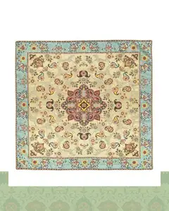 ترمه ابریشم 1*1 طرح گل نگار