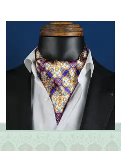 دستمال گردن مردانه طرح کاشی کاری - دستمال جیب سِت نمی‌خواهم