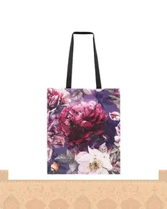 ساک پارچه‌ای طرح گل قرمز و سفید