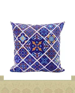 کاور کوسن طرح نقوش سنتی لوزی آبی کد c138