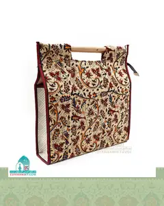 ساک قلمکار سنتی مدل دسته چوبی اندازه 43×40 سانتیمتر