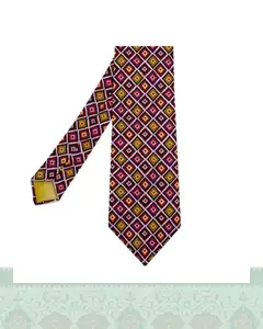 کراوات مردانه طرح نقوش سنتی چهارخانه