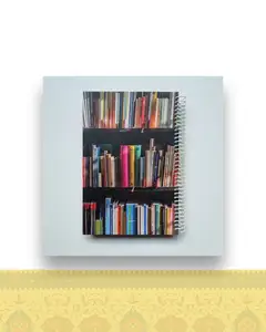 دفتر رقعی طرح قفسه کتاب کد ۰۷۲ - طراحی 100 برگ
