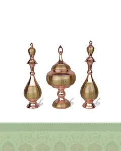 سرویس شکلات خوری و تنگ مس و خاتم کاری