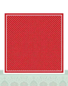 دستمال سر و گردن طرح خال‌خالی ریز زمینه قرمز - 50x50 سانتیمترمربع