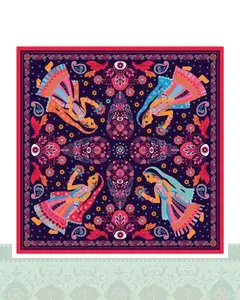 دستمال سر و گردن طرح زن - 50x50 سانتیمترمربع