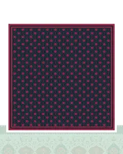 دستمال سر و گردن طرح یلدا زمینه دودی - 50x50 سانتیمترمربع