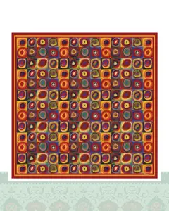دستمال سر و گردن طرح نقاشی واسیلی کاندینسکی - 50x50 سانتیمترمربع