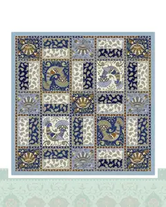 دستمال سر و گردن طرح اسلیمی - 50x50 سانتیمترمربع
