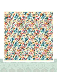 دستمال سر و گردن طرح گل آبرنگی - 50x50 سانتیمترمربع