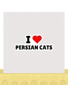 استیکر متن I LOVE PERSIAN CATS - استیکر پارچه ای / 11 سانتی متر
