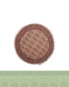 سفره گرد قلمکار طرح تمشک - 100 سانتی متری