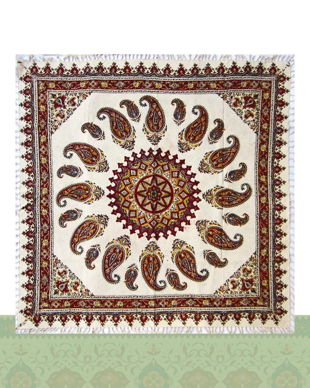 ارسال و فروش رومیزی قلمکار سنتی چهار نفره 120 سانتیمتری طرح ترنج در خارج از کشور