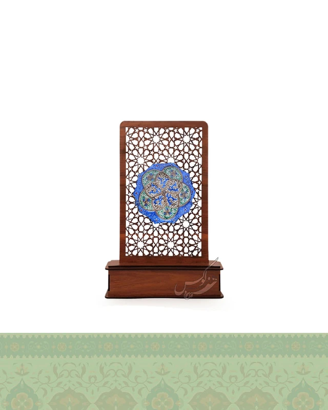 تندیس مشبک بشقاب میناکاری
