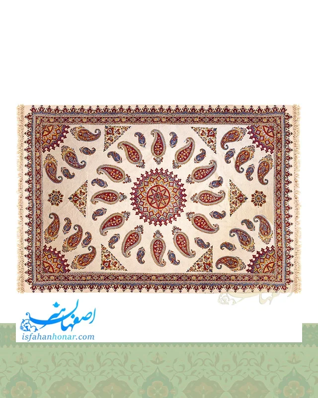 عکس سفره قلمکار سنتی طرح ترنج ابعاد 200×135 سانتیمتر
