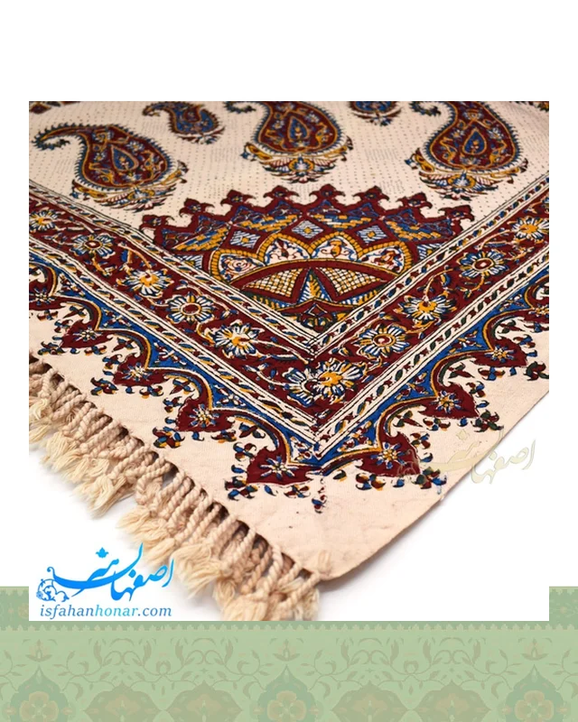 خرید سفره قلمکار سنتی طرح ترنج ابعاد 200×135 سانتیمتر ارزی
