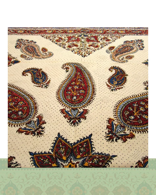 قیمت رومیزی قلمکار 100×150 سانتیمتری طرح ترنج در اروپا و آمریکا