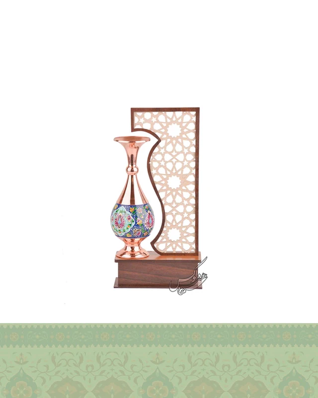 تندیس گلدان مس و پرداز