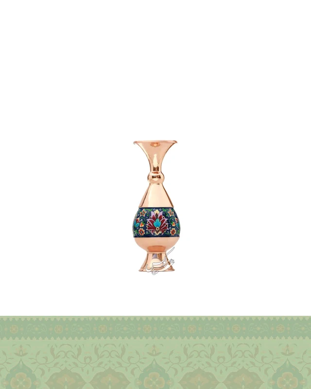 گلدان مس و پرداز صراحی 16 سانتی