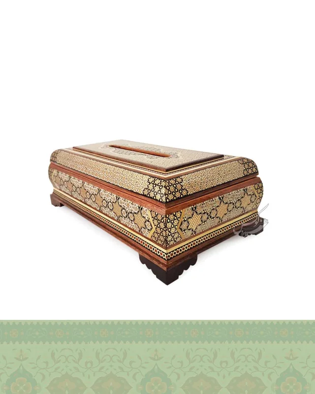 جعبه دستمال کاغذی خاتم کاری مدل ستاره در دیارلند