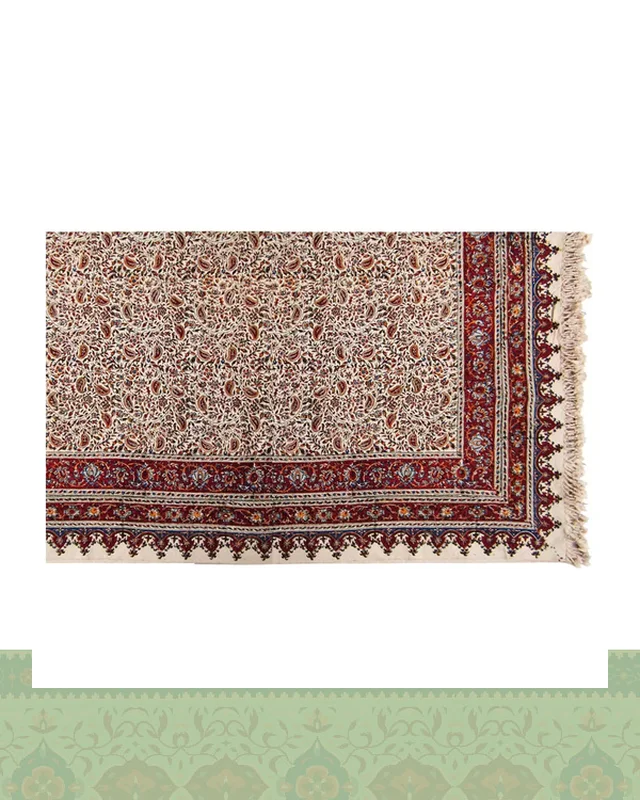 عکس سفره بزرگ قلمکار سنتی 240×160 سانتیمتری