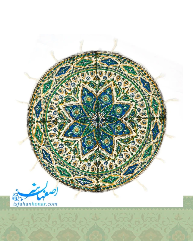 رومیزی قلمکار گرد کوچک 40 سانتیمتری