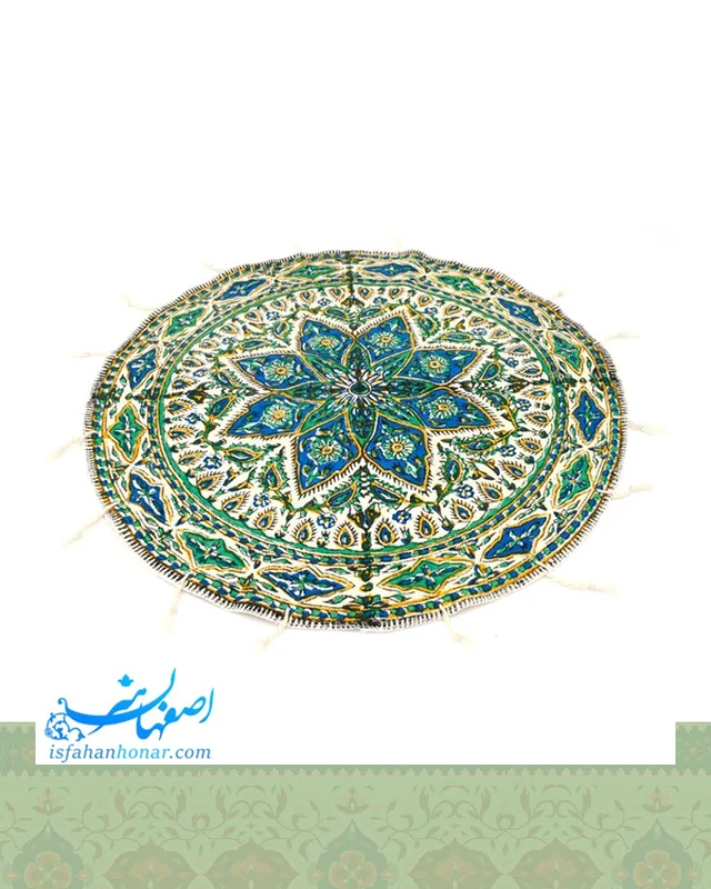 رومیزی قلمکار گرد کوچک 40 سانتیمتری در دیارلند