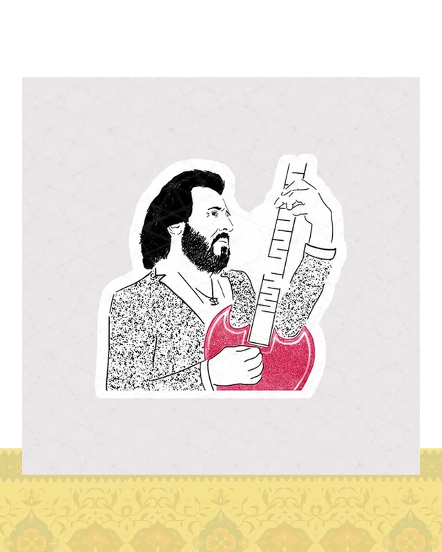 استیکر نقاشی شهرام شب پره - استیکر پارچه ای / 11 سانتی متر