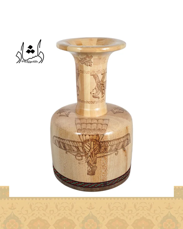 ارسال تنبک حلمی سوخته کاری دهانه 27 طرح 2 به خارج ایران
