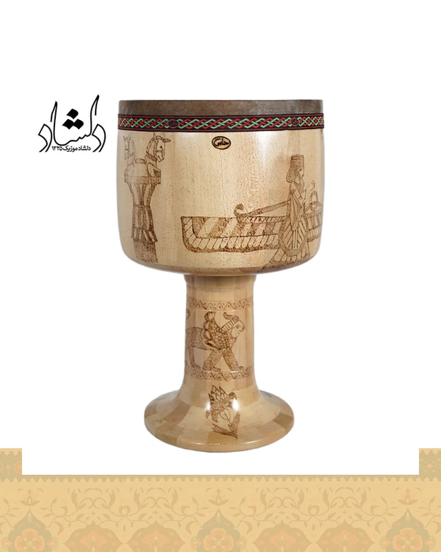 تنبک حلمی سوخته کاری دهانه 27 طرح 2