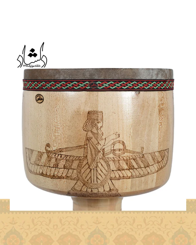 خرید تنبک حلمی سوخته کاری دهانه 27 طرح 2 از ایران