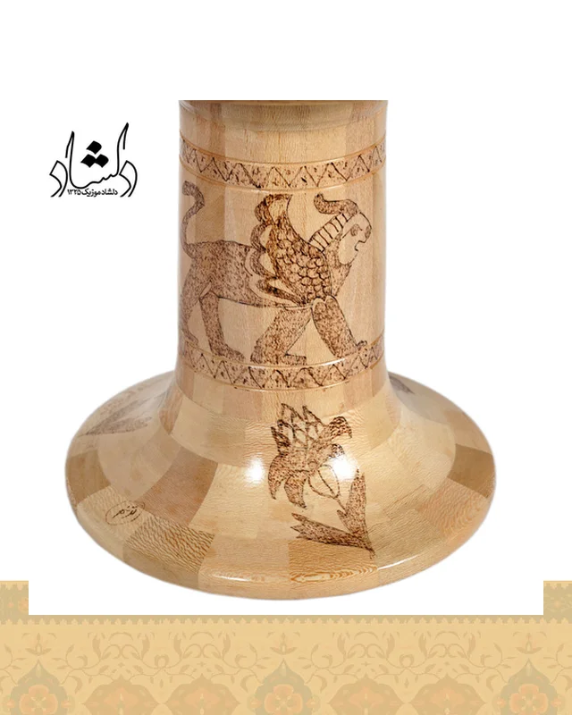 ارسالی مستقیم تنبک حلمی سوخته کاری دهانه 27 طرح 2 از ایران
