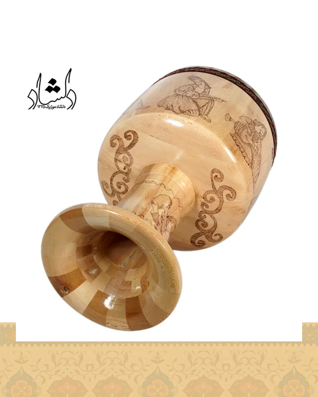 خرید تنبک حلمی سوخته کاری دهانه 27 طرح 3 در اروپا و آمریکا