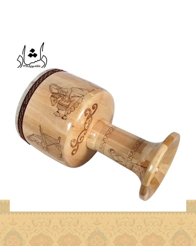 عکس تنبک حلمی سوخته کاری دهانه 27 طرح 3