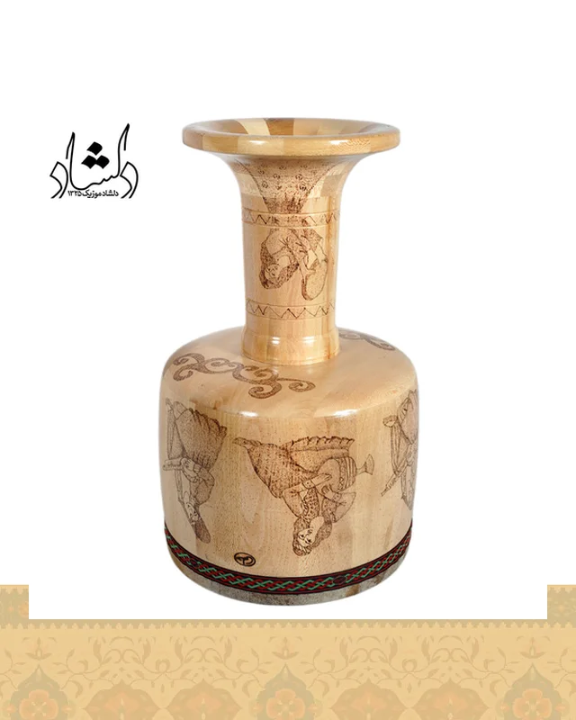 ارسال تنبک حلمی سوخته کاری دهانه 27 طرح 3 به خارج ایران
