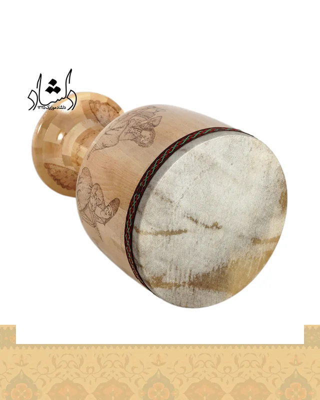ارسال و فروش تنبک حلمی سوخته کاری دهانه 27 طرح 3 در خارج از کشور
