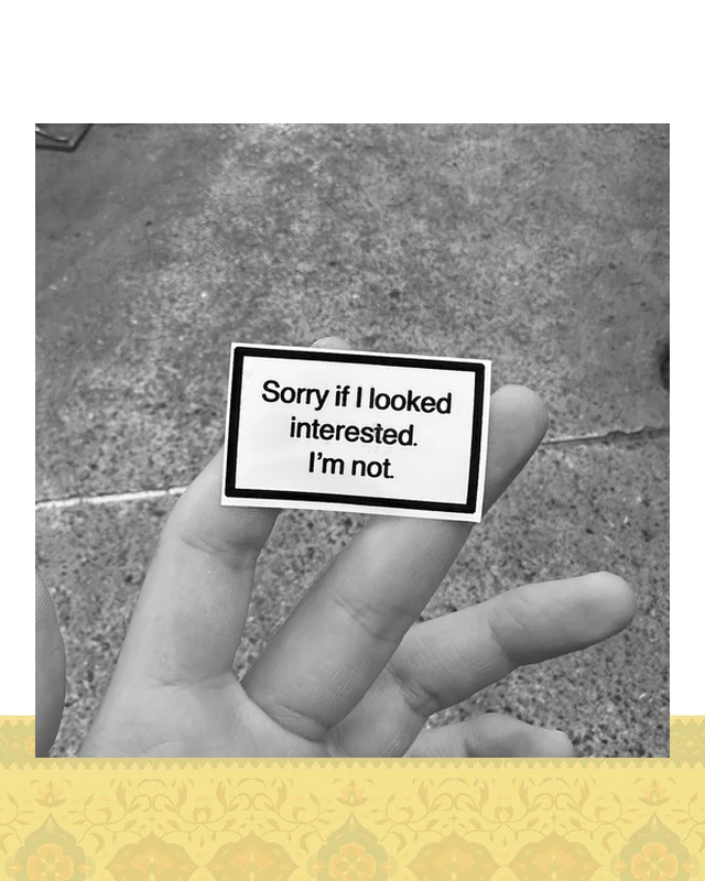 استيكر "sorry if"