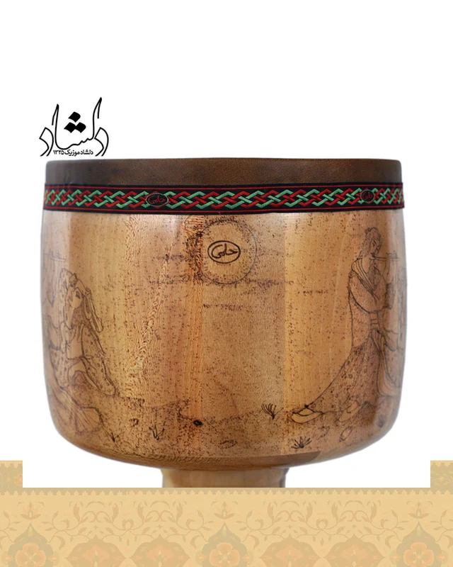 تنبک حلمی سوخته کاری دهانه 27 طرح 5 در دیارلند