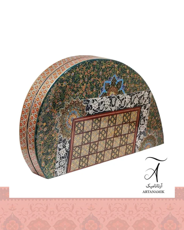 ارسال و فروش تخته نرد خاتم کاری شده شیراز طرح قلب همراه با شطرنج در خارج از کشور