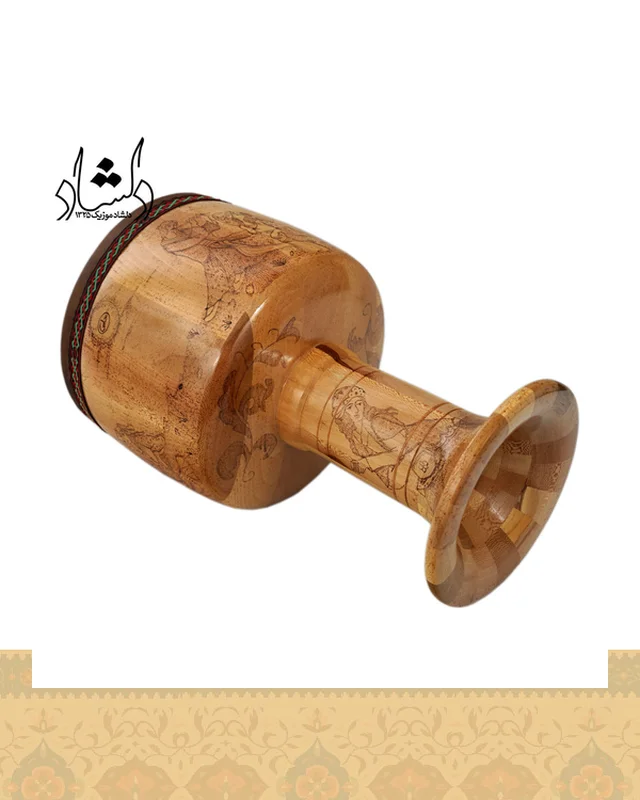 ارسال و فروش تنبک حلمی سوخته کاری دهانه 27 طرح 5 در خارج از کشور