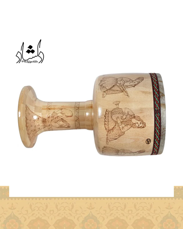 تنبک حلمی سوخته کاری دهانه 27 طرح 3 در دیارلند