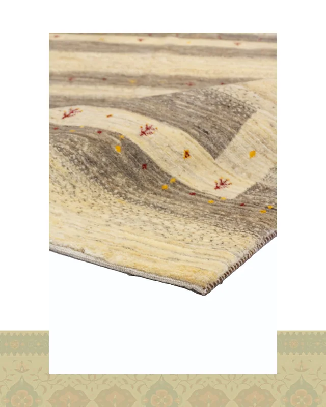 قیمت گبه دستباف قشقایی کرم طوسی چهار متری اعلا کد 2432 (237 در 165) در اروپا و آمریکا