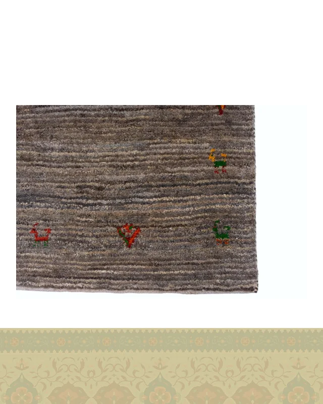 خرید گبه دستباف قشقایی خودرنگ قشقایی کرم طوسی کد 2428 (300 در 200) در اروپا و آمریکا