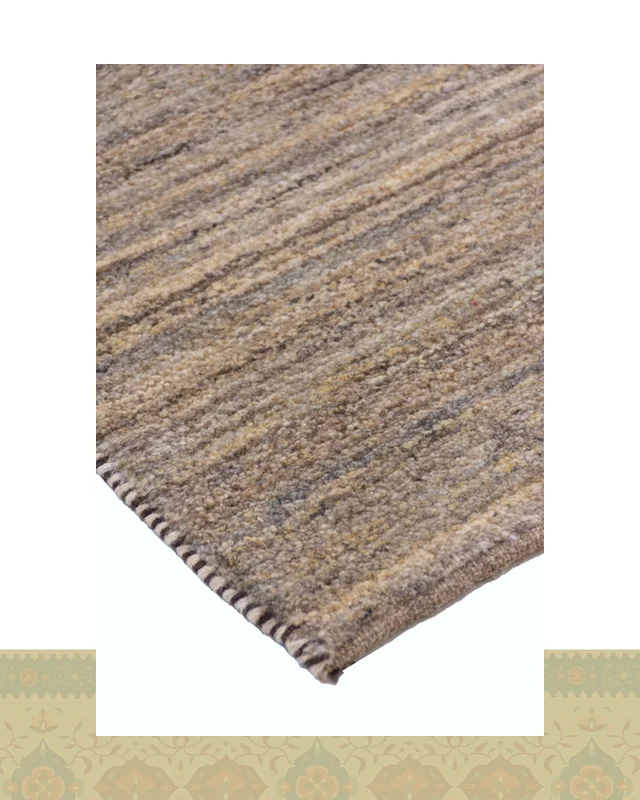 ارسالی مستقیم گبه دستباف قشقایی خودرنگ طوسی مینیمال شش متری کد 2429 (293 در 200) از ایران