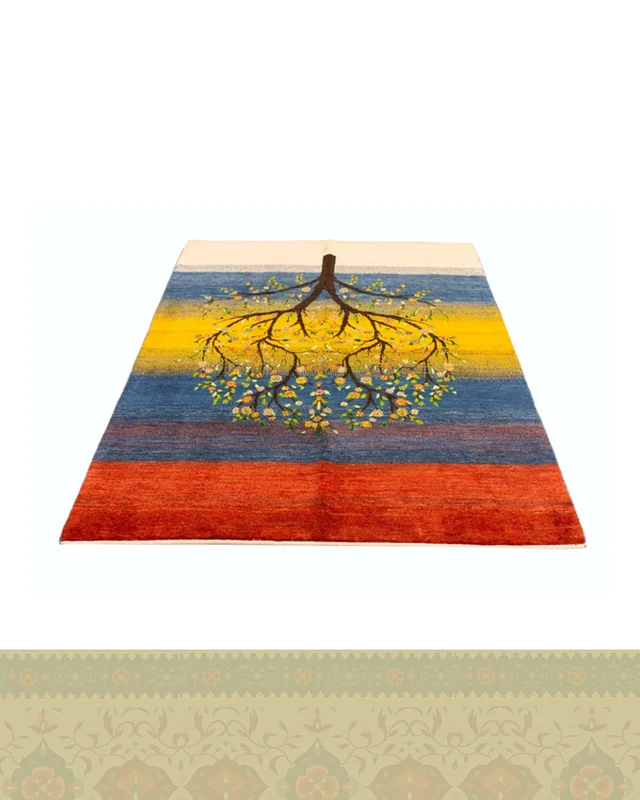 ارسال و فروش گبه دستباف قشقایی درخت زندگی سه متری کد 2592 (190 در 150) در خارج از کشور