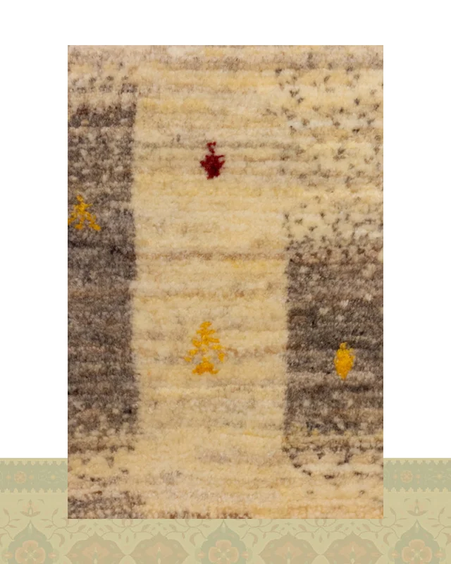 ارسالی مستقیم گبه دستباف قشقایی کرم طوسی چهار متری اعلا کد 2432 (237 در 165) از ایران