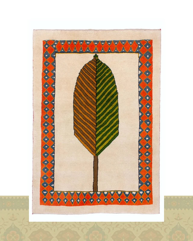 گبه دستباف قشقایی درخت سرو سه متری کد 2446 (210 در 147)