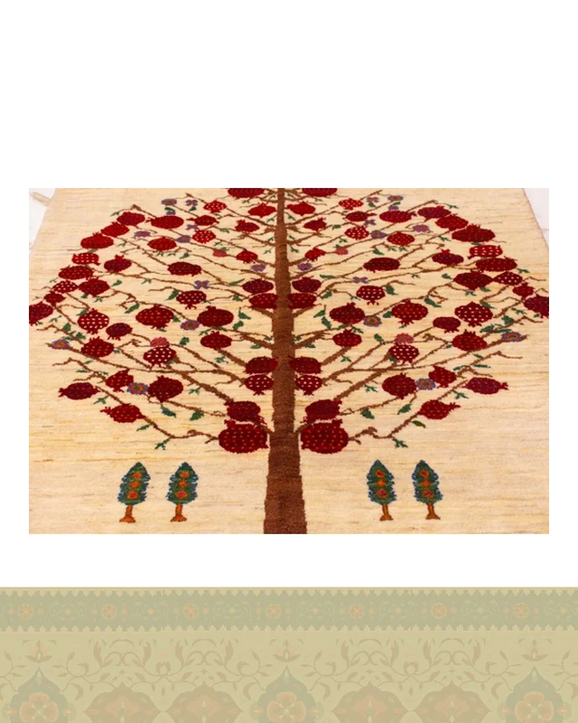 ارسالی مستقیم گبه دستباف قشقایی درخت انار چهار متری کد 2325 (223 در 162) از ایران