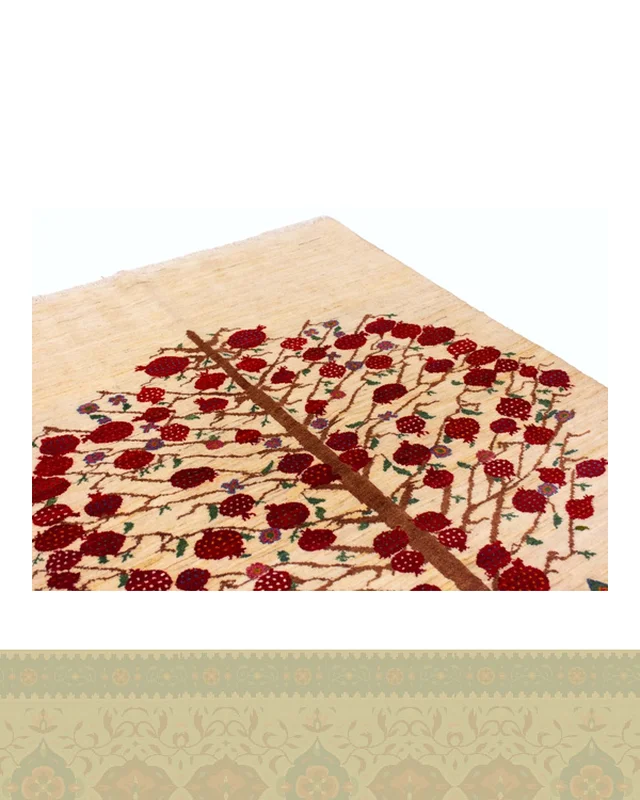 خرید گبه دستباف قشقایی درخت انار چهار متری کد 2325 (223 در 162) ارزی